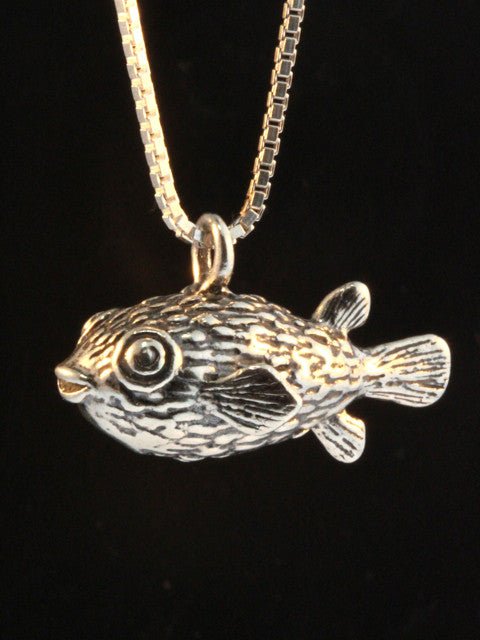 Sterling Silver Puffer Fish Charm