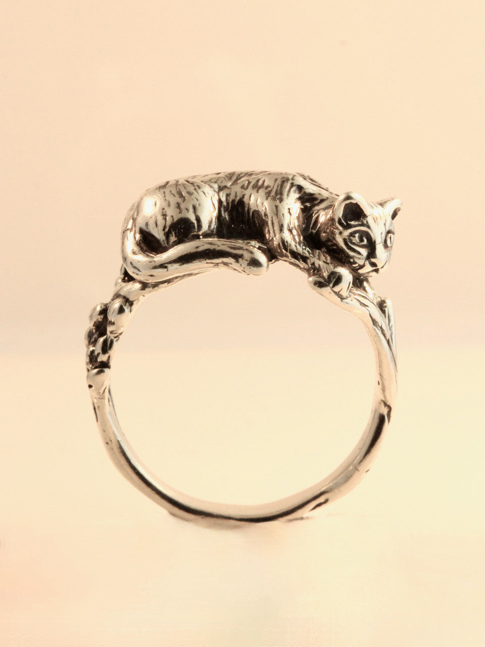 Cat Tail and Pussy Willow Ring - Sterling Silver