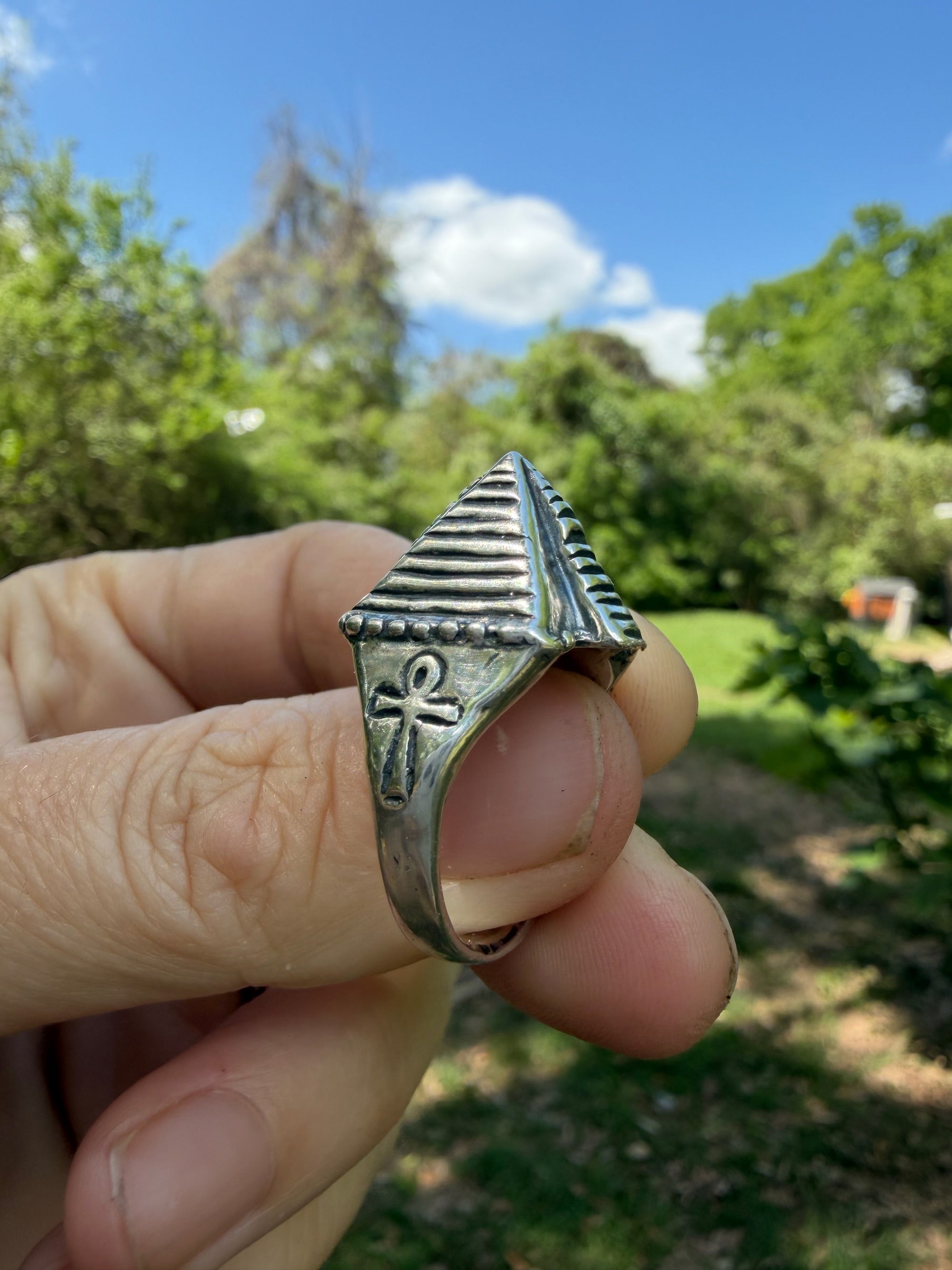 Pyramid Ring - Sterling Silver
