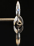 RKT-2 Rocket Charm with Gemstone Portholes - Silver