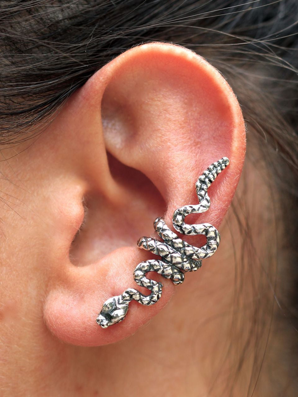 Rattlesnake Ear Cuff - Sterling Silver