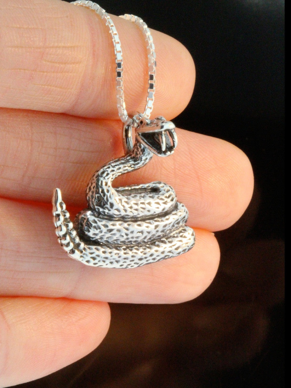 Rattlesnake Pendant - Silver