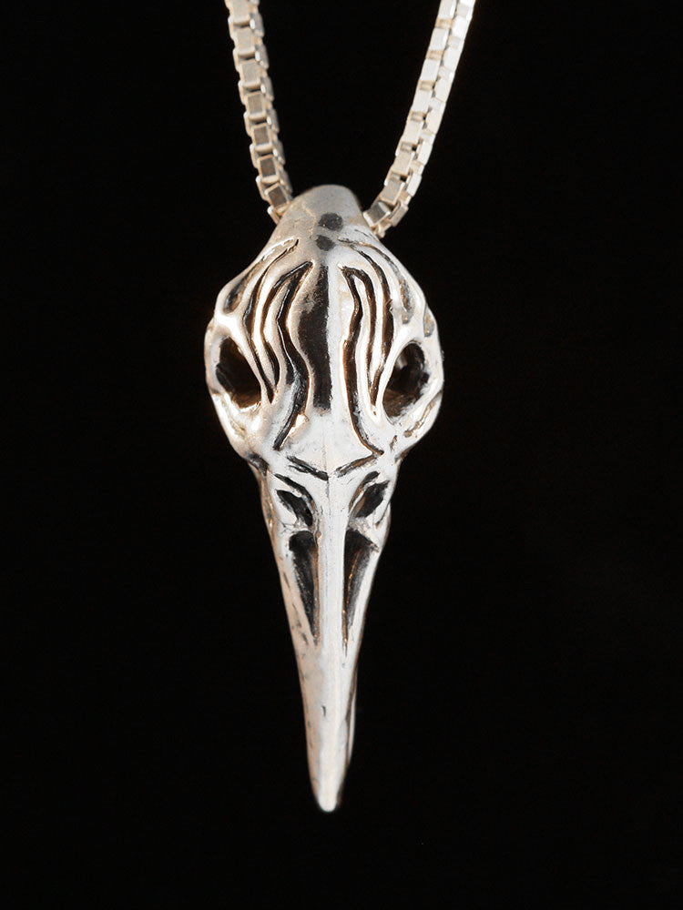 Raven Skull in Silver