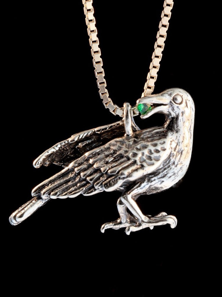 Sterling Silver with Tsavorite in Beak