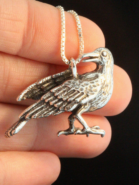 Raven Pendant - Silver