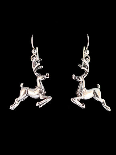 Christmas - Reindeer Earrings - Silver