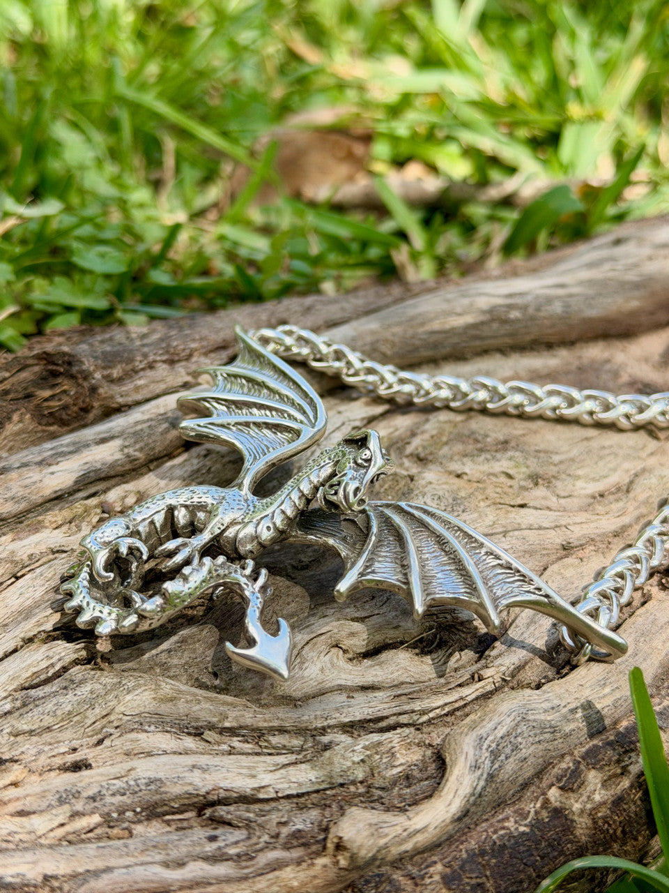 Sterling Silver Spread Winged Dragon