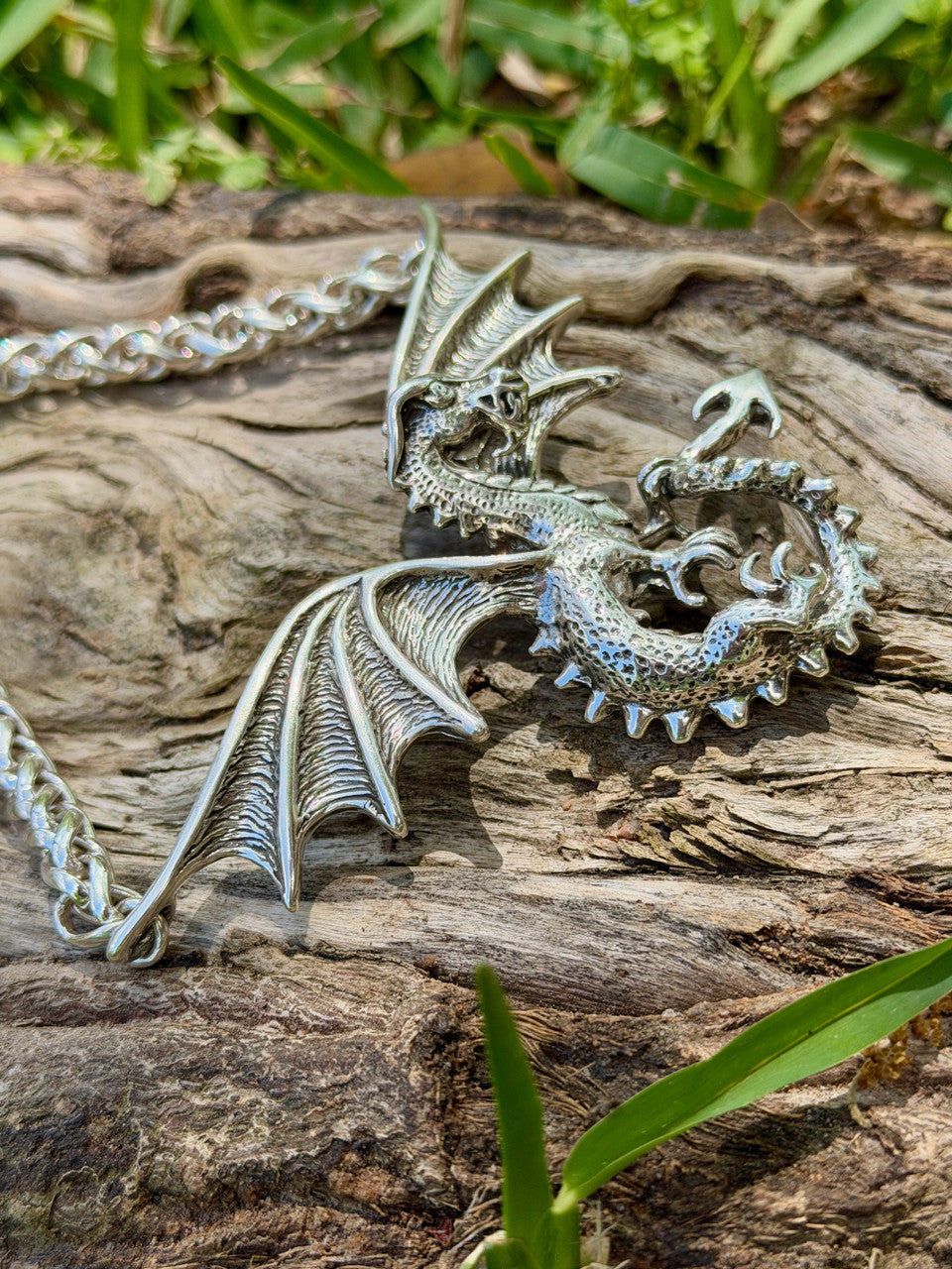 Sterling Silver Spread Winged Dragon