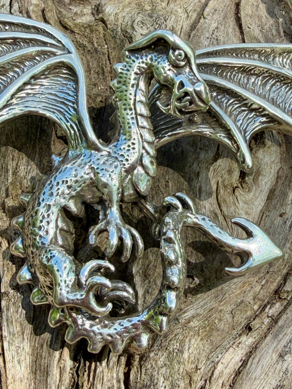 Sterling Silver Spread Winged Dragon