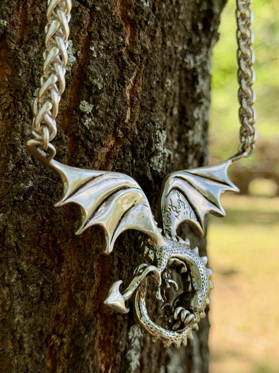 Sterling Silver Spread Winged Dragon