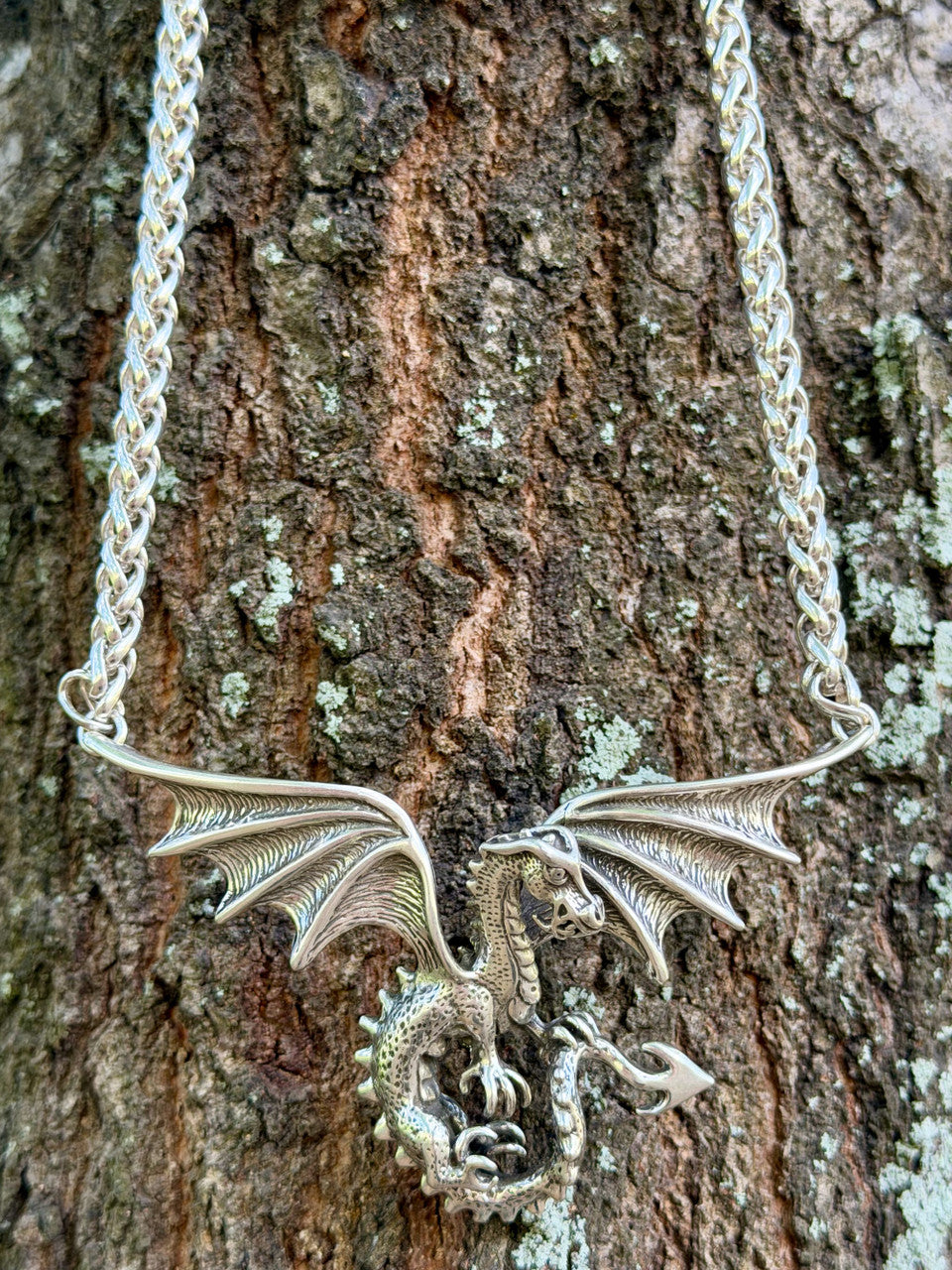 Sterling Silver Spread Winged Dragon
