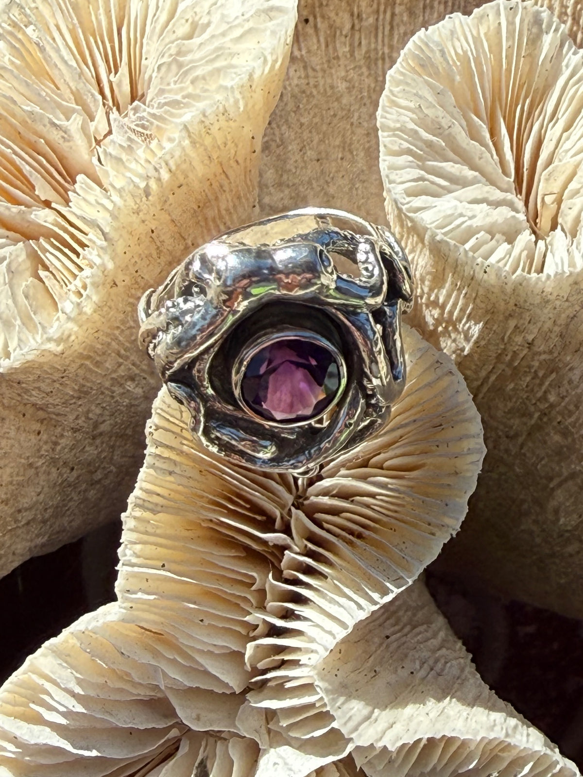 Rip Tide Octopus Ring with 8mm Gemstone - Sterling Silver