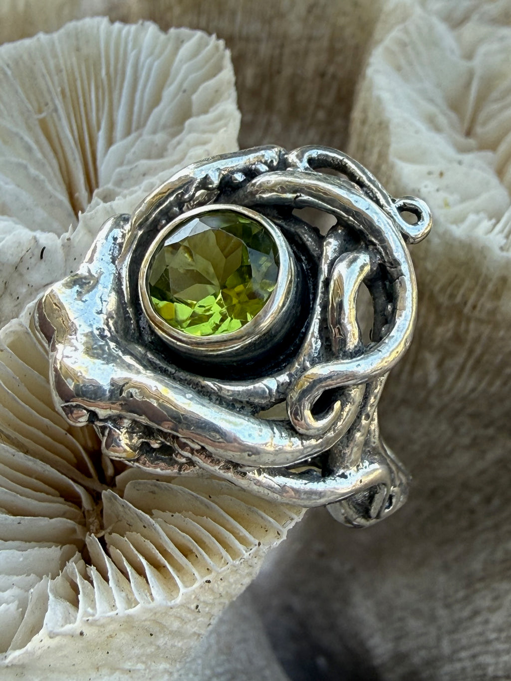 Rip Tide Octopus Ring with 8mm Gemstone - Sterling Silver
