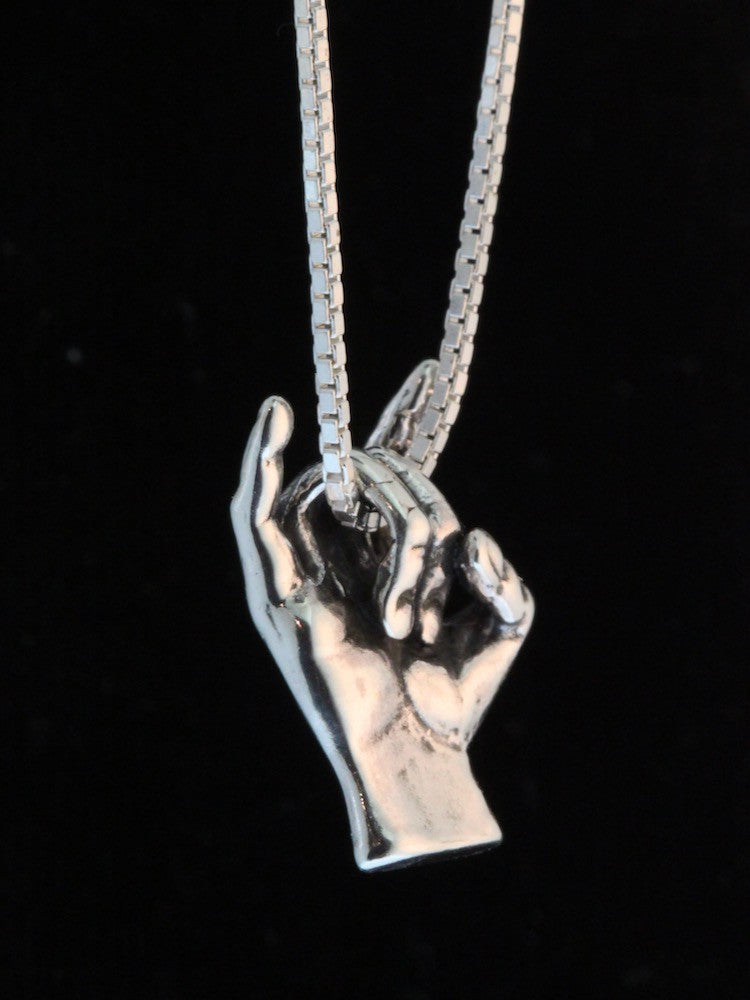 Rock On Hand Charm - Sterling Silver