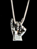 Rock On Hand Charm - Sterling Silver