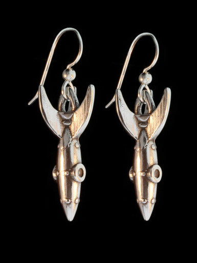 RKT-2 - Rocket Earrings  - Sterling Silver