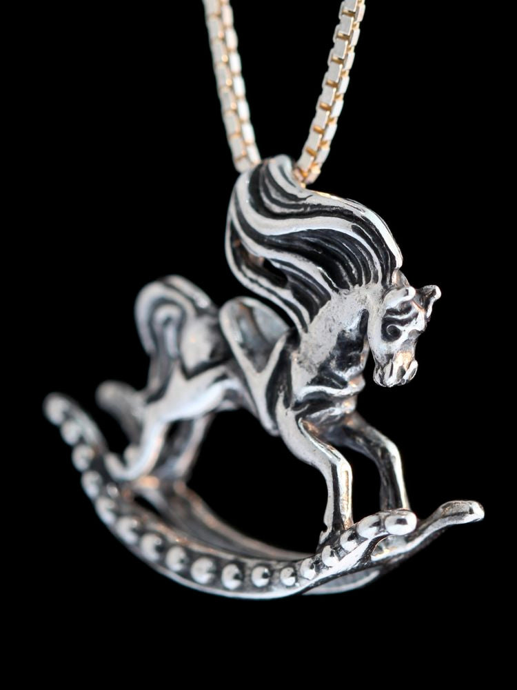 Rocking Horse Charm - Silver