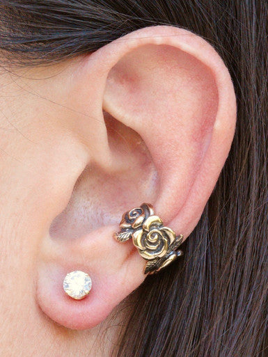 Rose Ear Cuff - 14K Gold