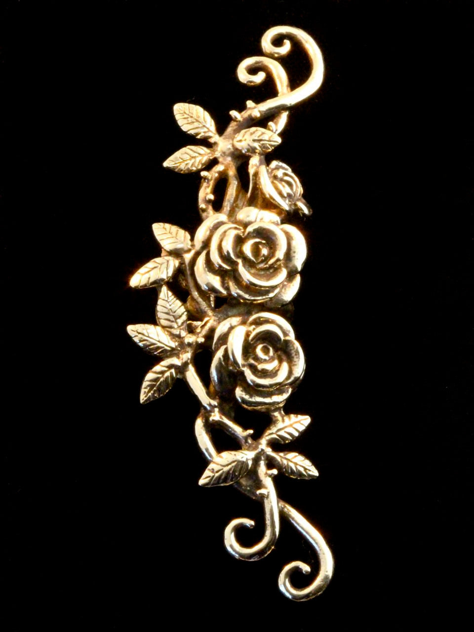 Rose Tendril Ear Cuff - Bronze