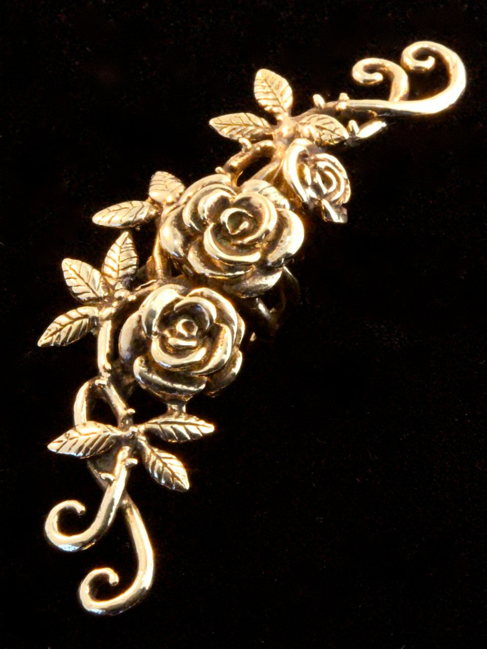 Rose Tendril Ear Cuff - Bronze