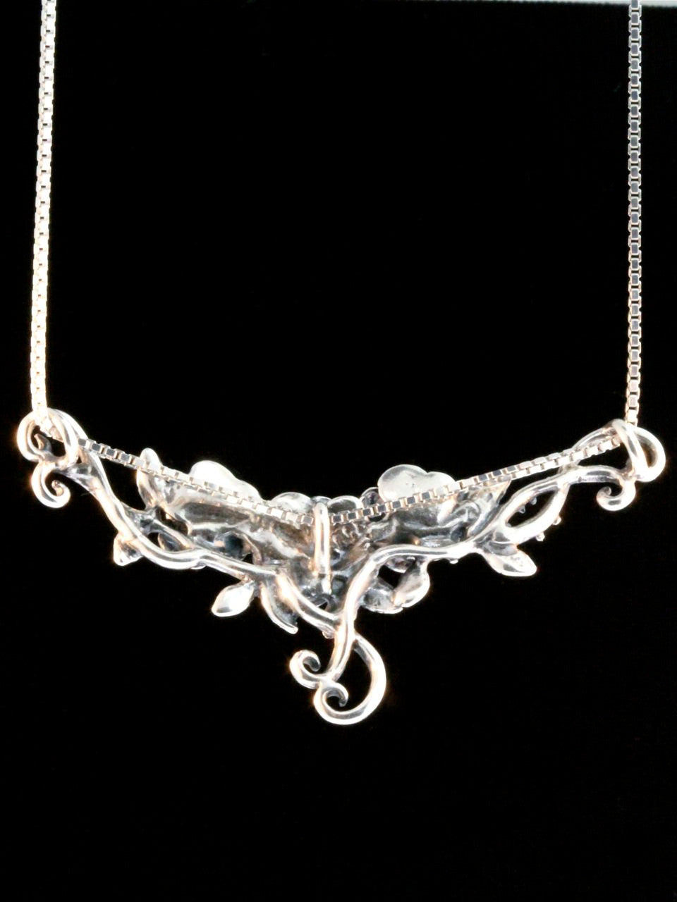 Rose Tendril Pendant - Silver