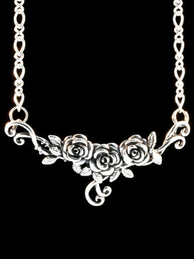 Rose Tendril Pendant - Sterling Silver