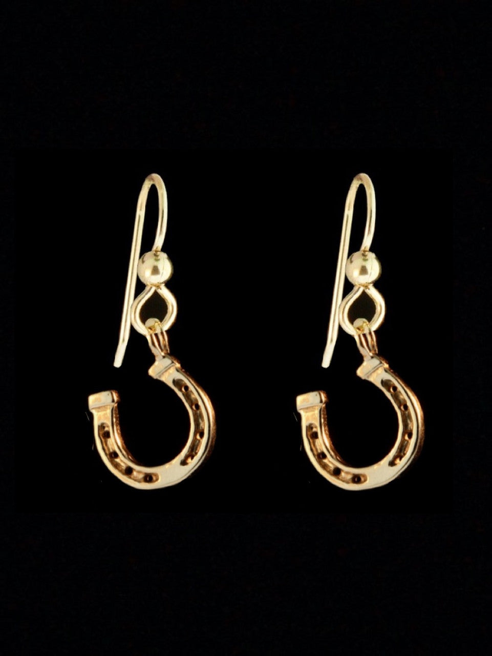 Good Luck Horseshoe Earrings - 14k Gold