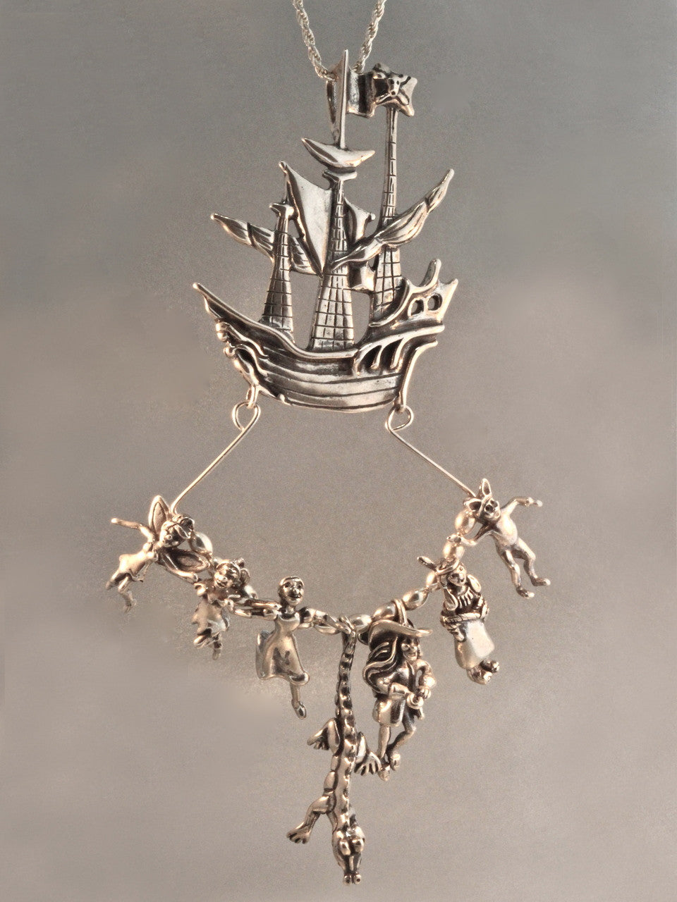 Peter Pan Pirate Ship Charm Collection - Sterling Silver