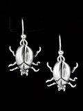 Scarab Beetle Earrings - Sterling Silver