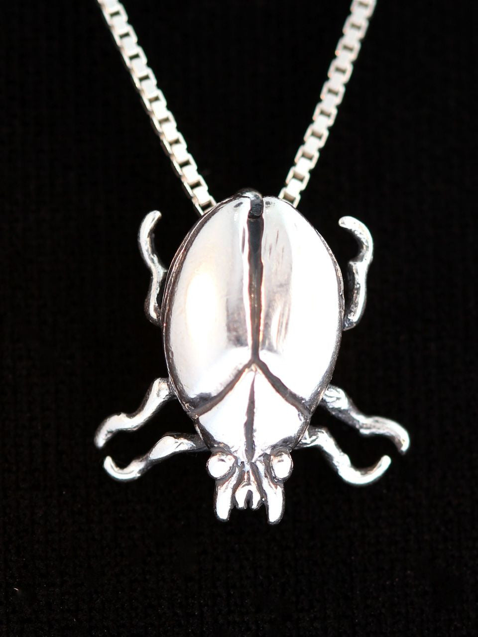 Scarab Beetle Charm - Sterling Silver