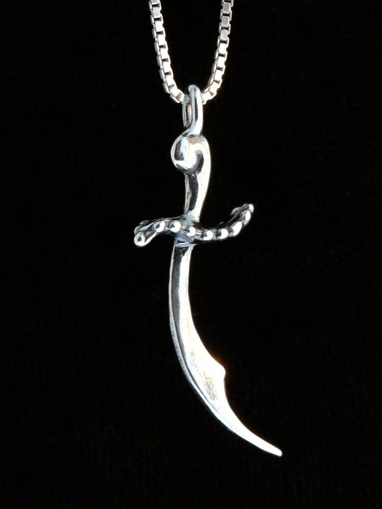 Scimitar Sword Charm - Silver