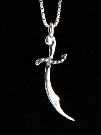 Scimitar Sword Charm - Silver