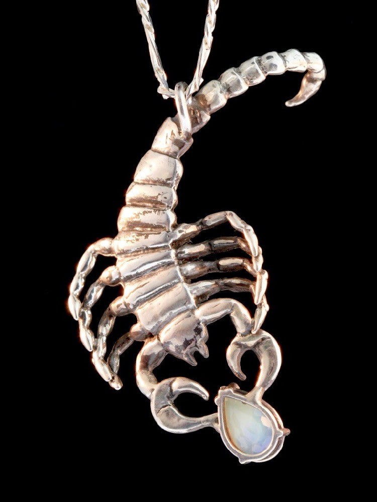 Scorpion Pendant with Ethiopian Opal in Silver