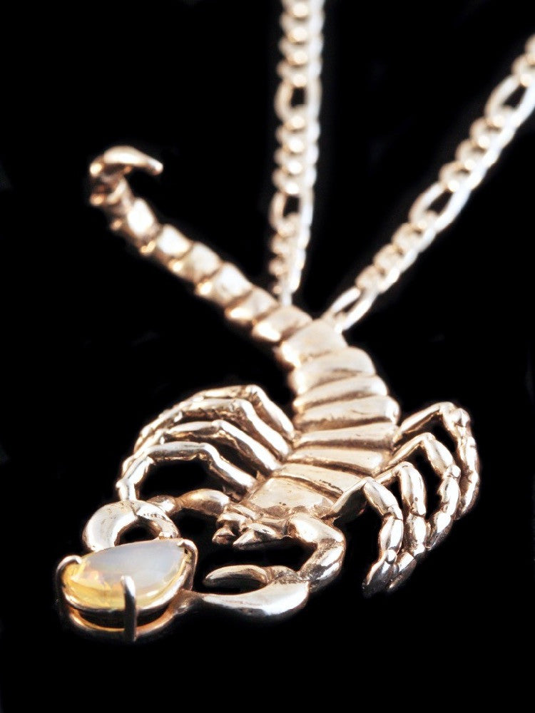 Scorpion Pendant with Ethiopian Opal in Silver