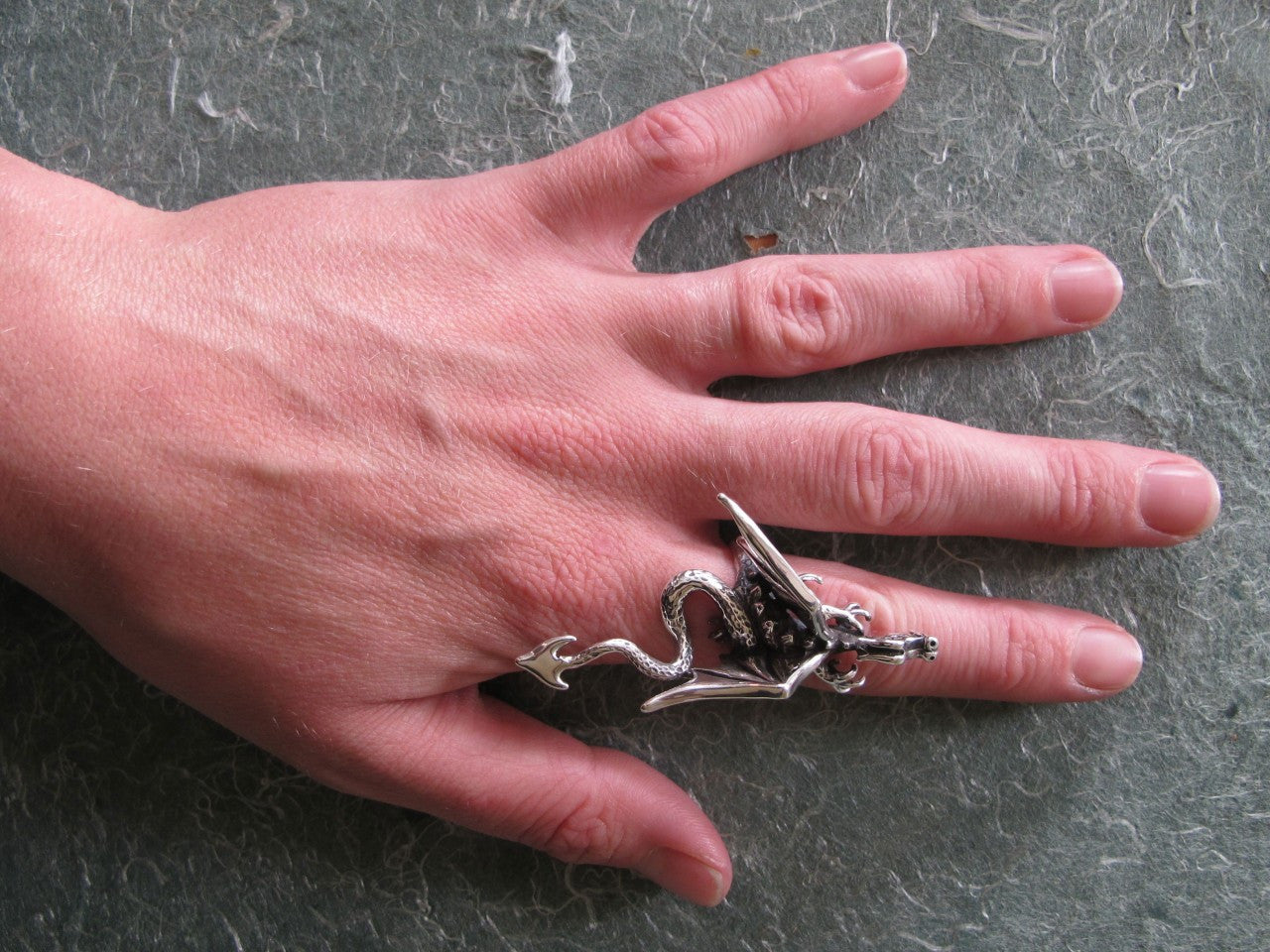 Dragon Finger Pet Ring - Silver