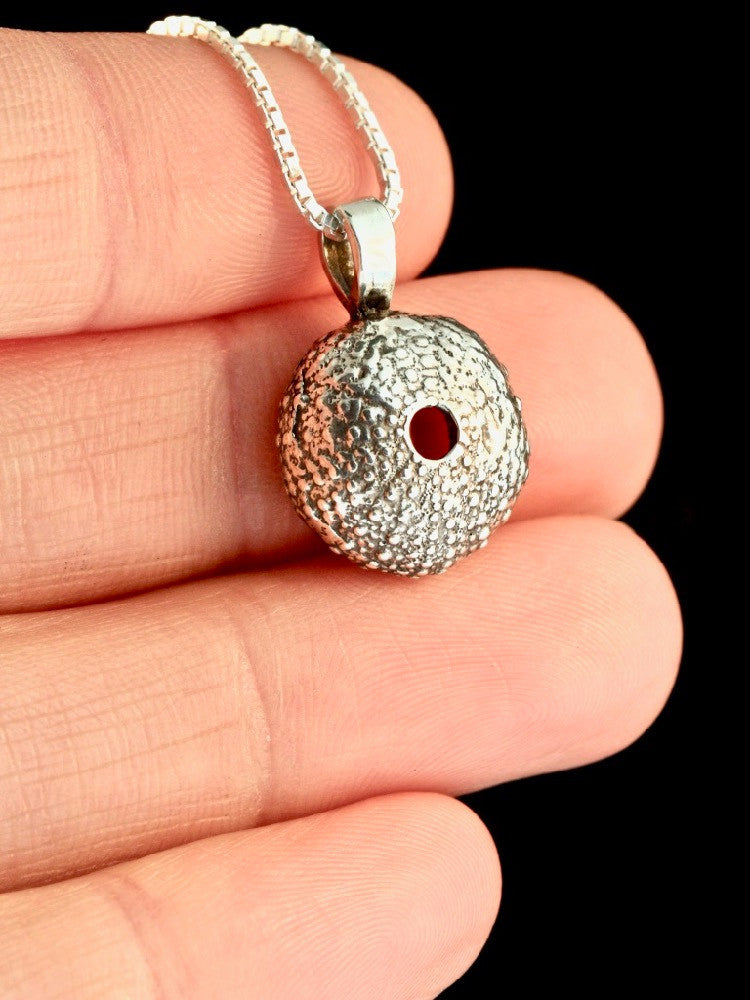 Sea Urchin Charm in Silver