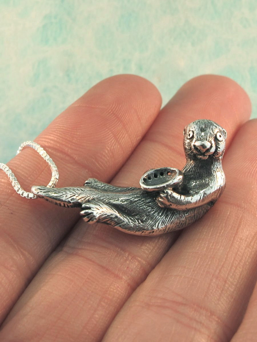 Sea Life - Sea Otter Pendant - Sterling Silver