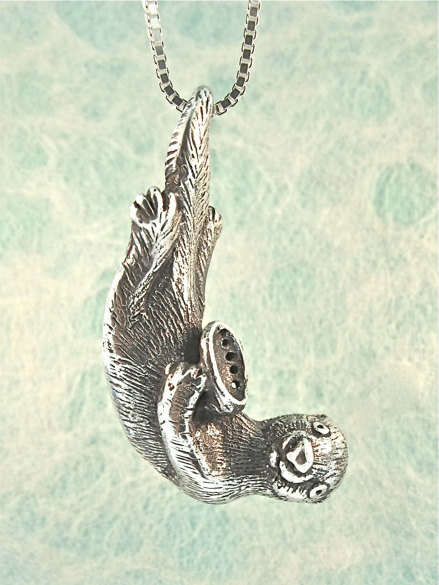 Sea Life - Sea Otter Pendant - Sterling Silver