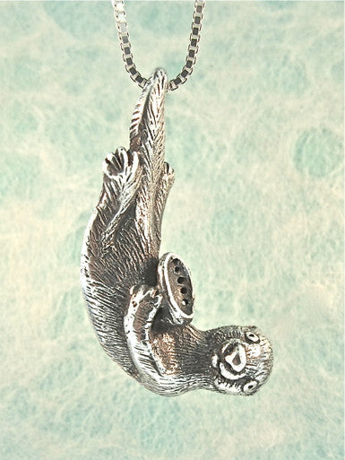 Sea Life - Sea Otter Pendant - Sterling Silver