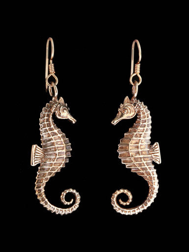 Seahorse Earrings - Bronze