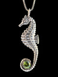 Seahorse With Gemstone - Silver