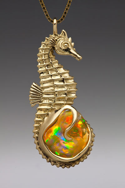 Seahorse Opal Treasure Pendant - 18K Gold - SOLD