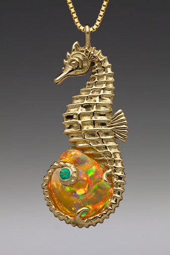 Seahorse Opal Treasure Pendant - 18K Gold - SOLD