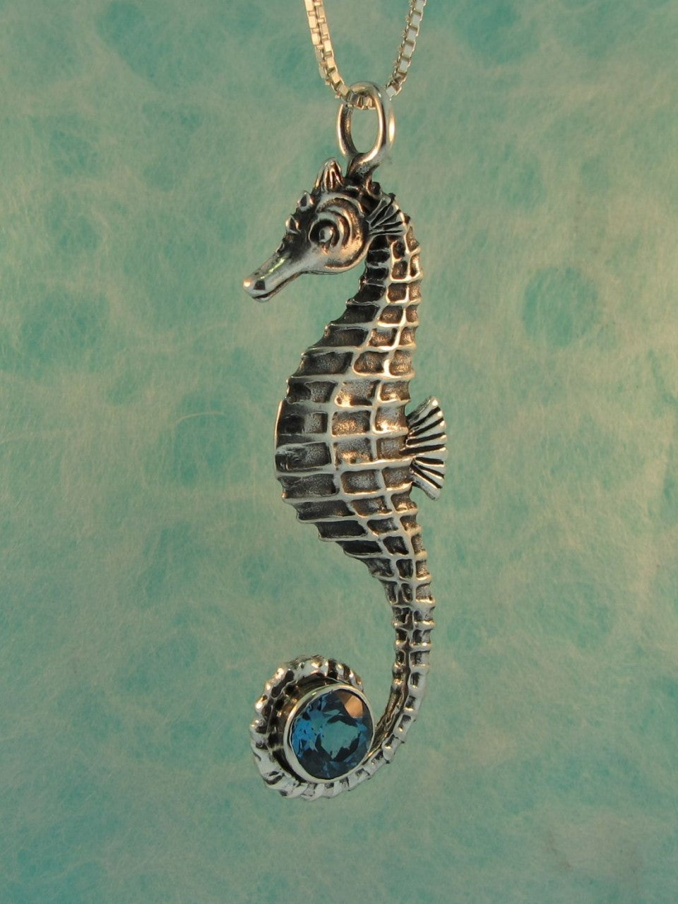 Seahorse With Blue Topaz