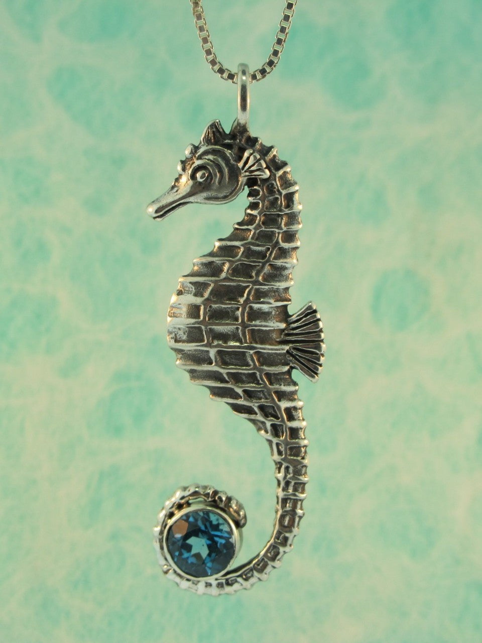 Seahorse With Blue Topaz