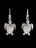Sea Turtle Charm Earrings - Sterling Silver