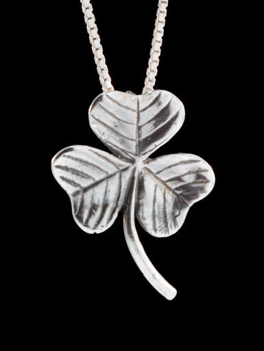 Shamrock Charm Pendant - Sterling Silver