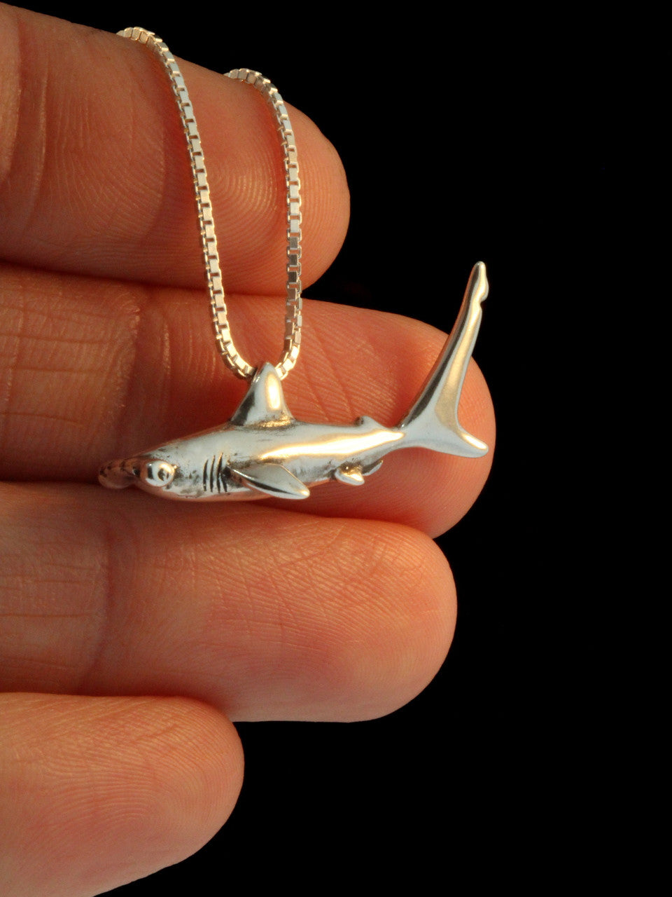 Hammerhead Shark Charm - Silver