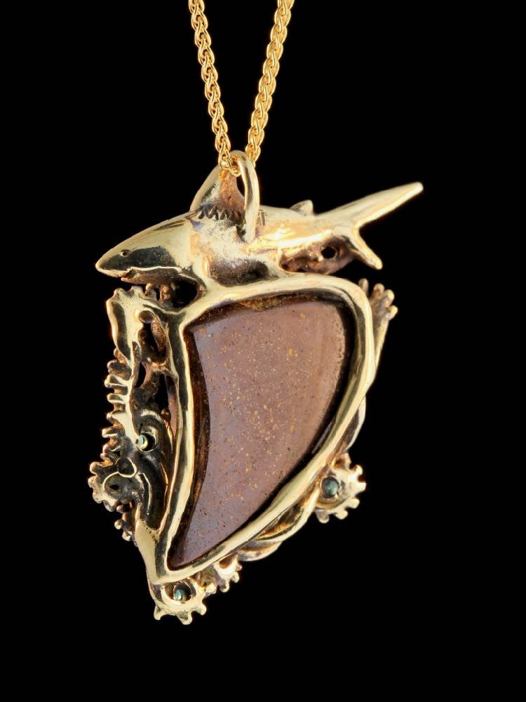 Shark Grotto Opal 18K Pendant
