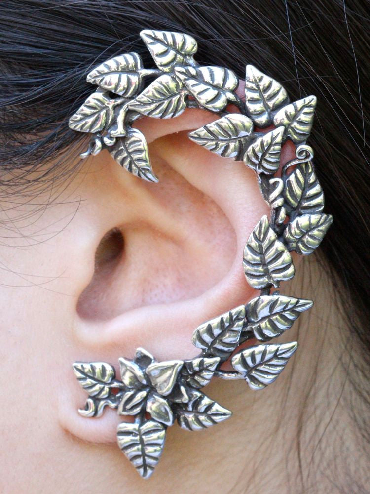 Sterling Silver Leaf Ear Wrap